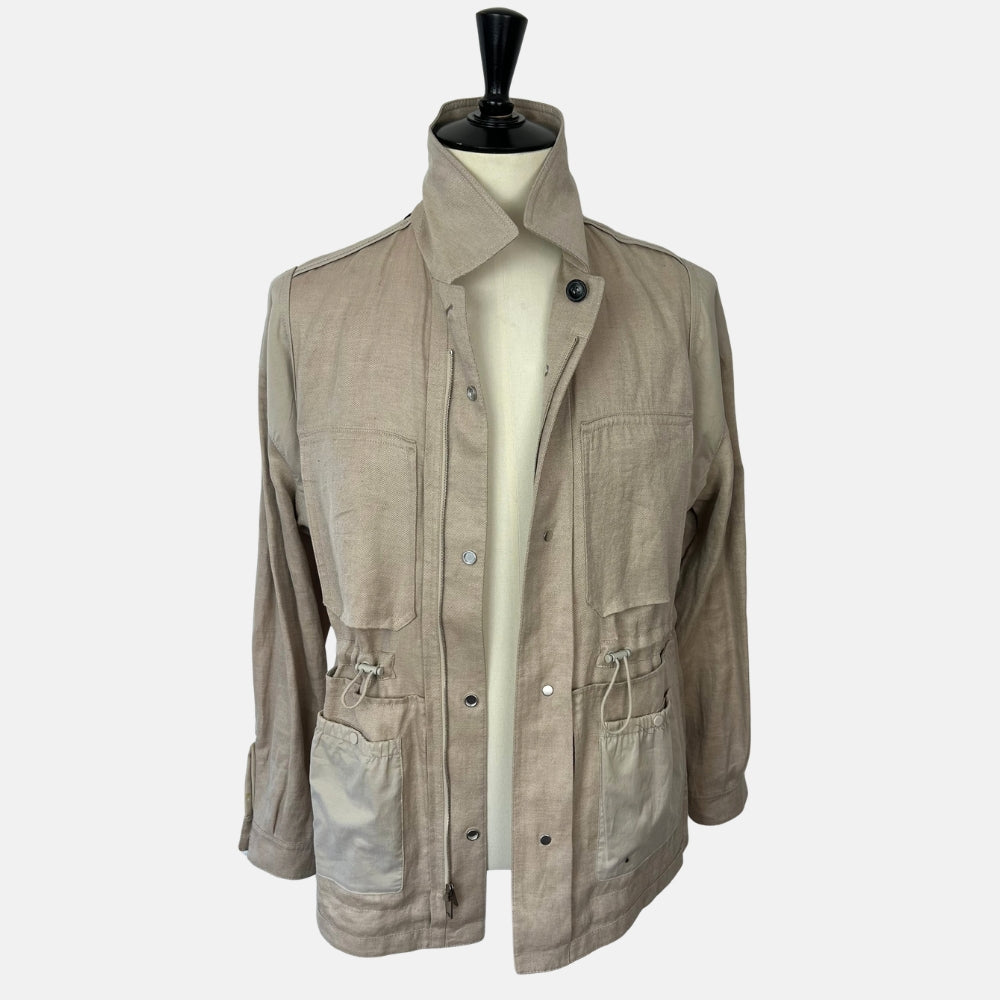 Ecru Jacket made of Linen/Leather Details (EU 48)