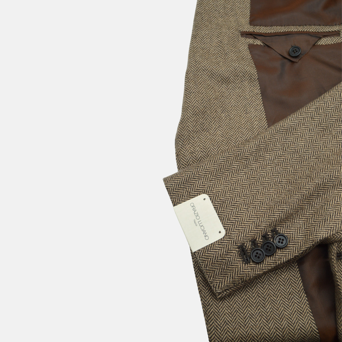Brown Herringbone Blazer made of Cashmere (EU 50)