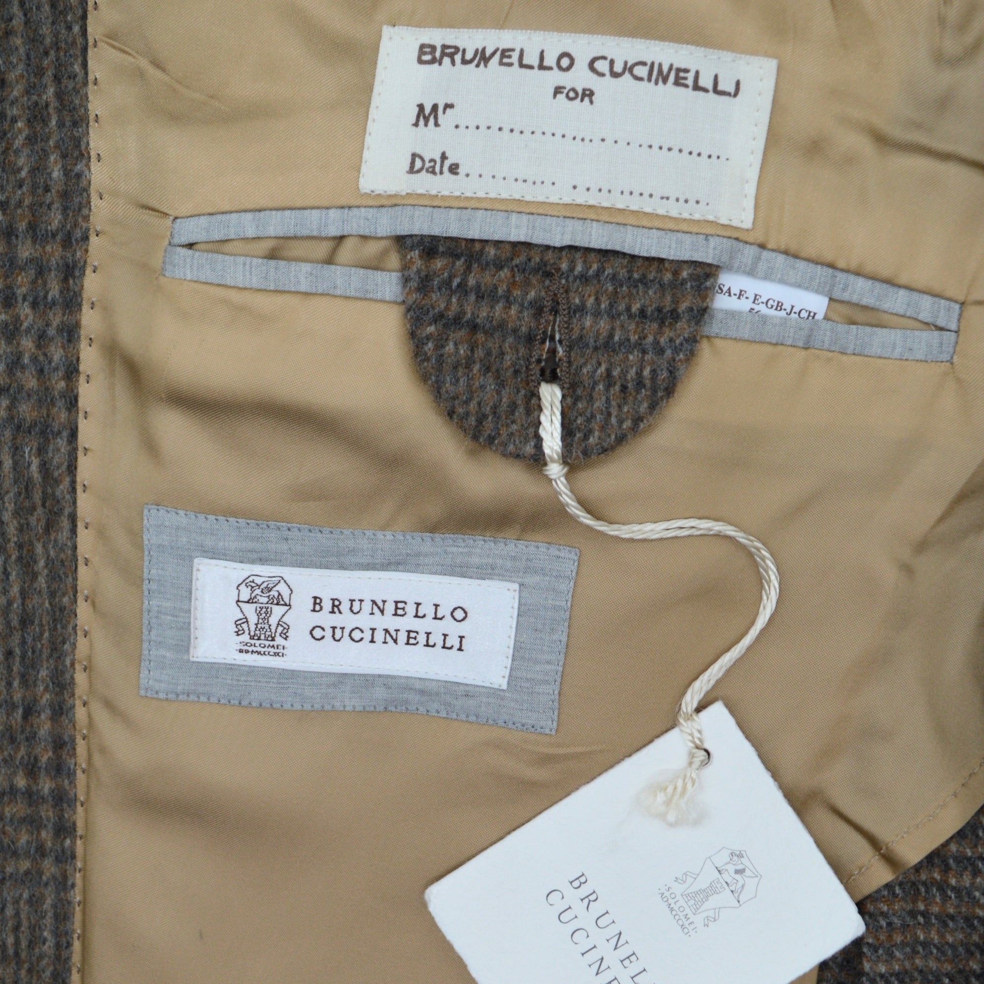 Brown Checked Coat made of Wool/Alpaca (EU 56)