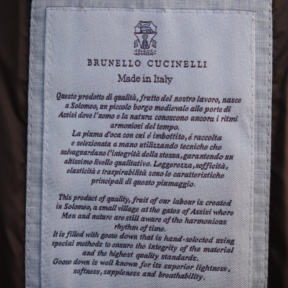 Navy Blue Down Coat made of Virgin Wool/Silk/Cashmere (XXL)