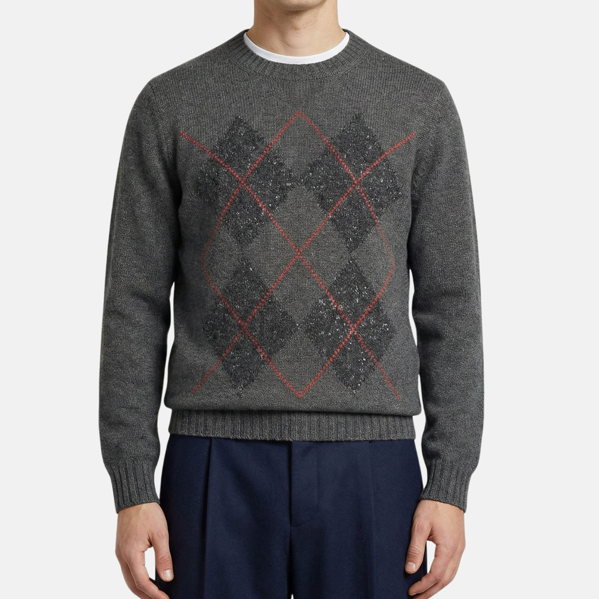 Grey Sweater made of Wool/Cashmere/Silk (EU 50)