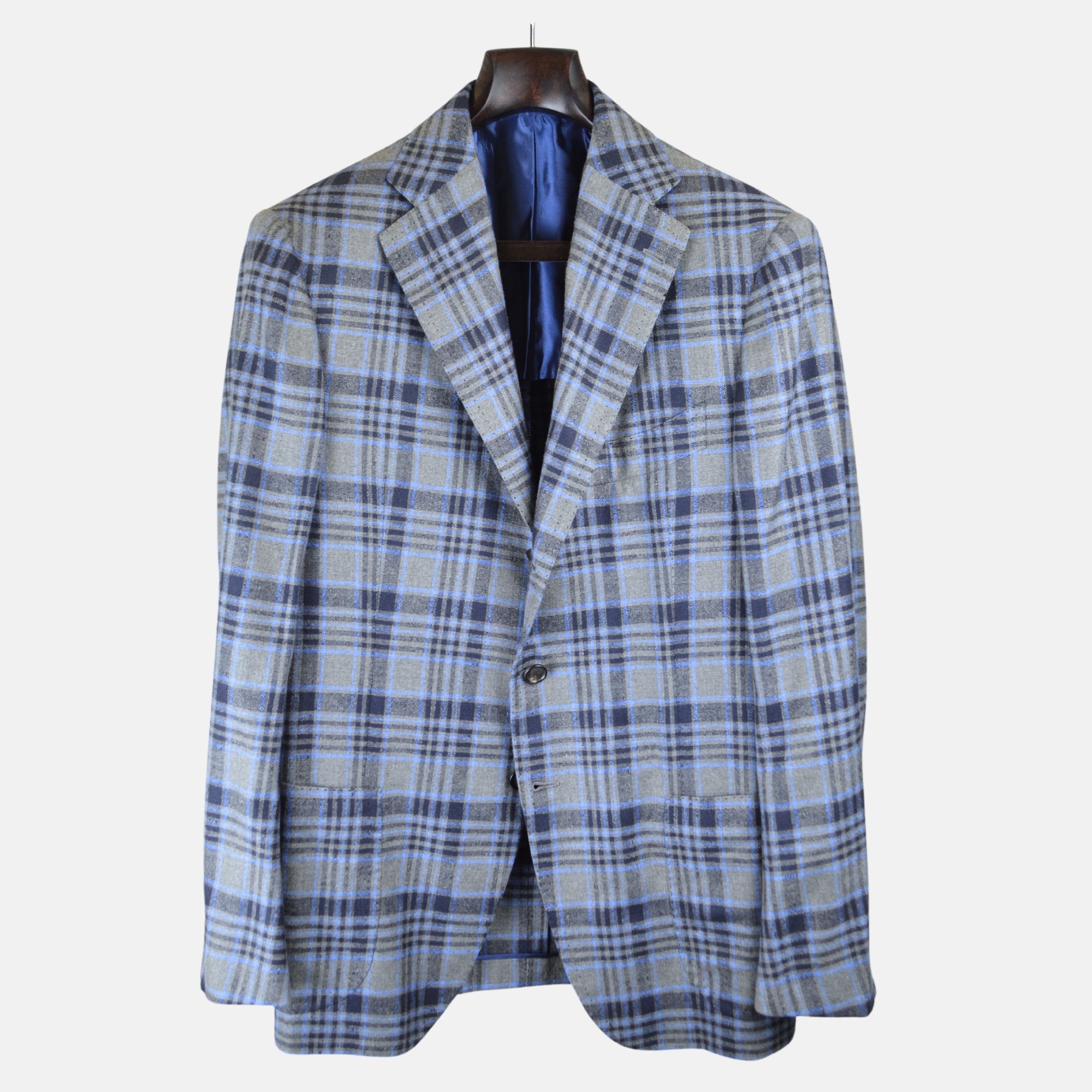 Grey/Blue Blazer made of Silk/Cashmere (EU 52)