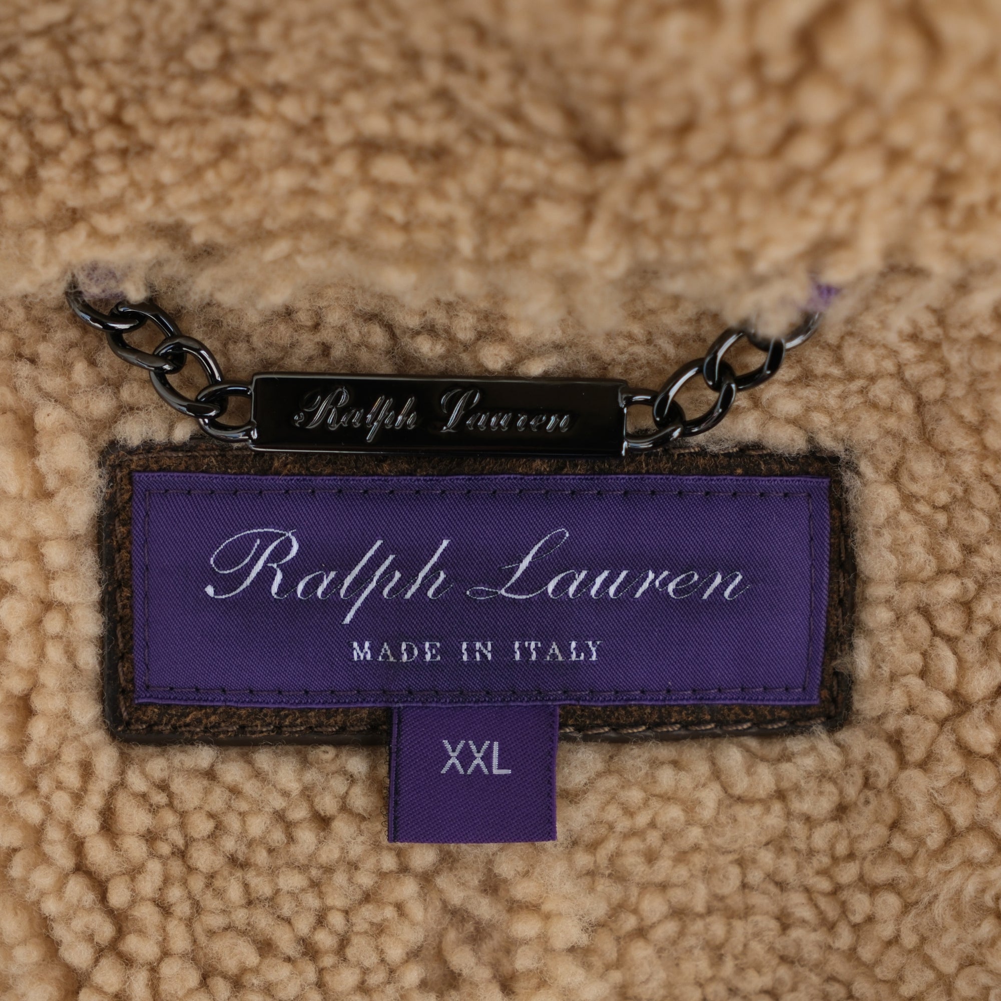 Brown Peacoat made of Shearling (2XL)