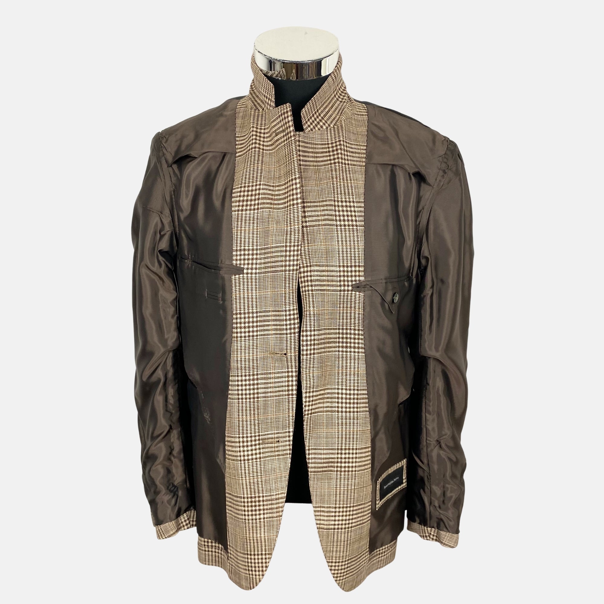 Brown Patterned Blazer made of Silk (EU 48)