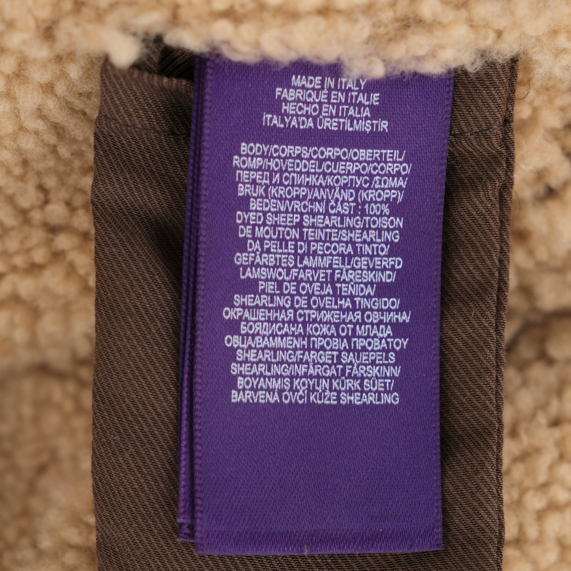 Brown Peacoat made of Shearling (2XL)