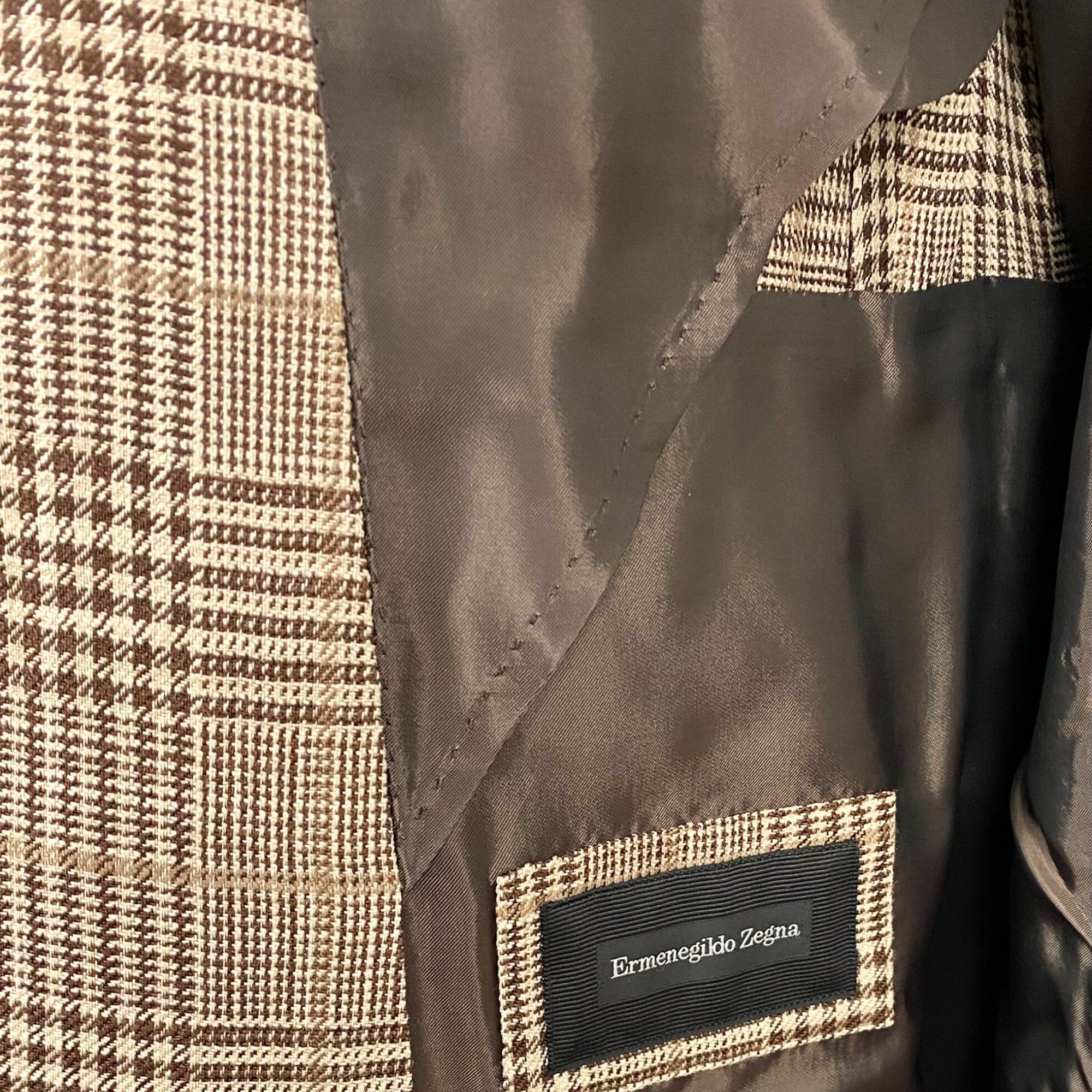 Brown Patterned Blazer made of Silk (EU 48)