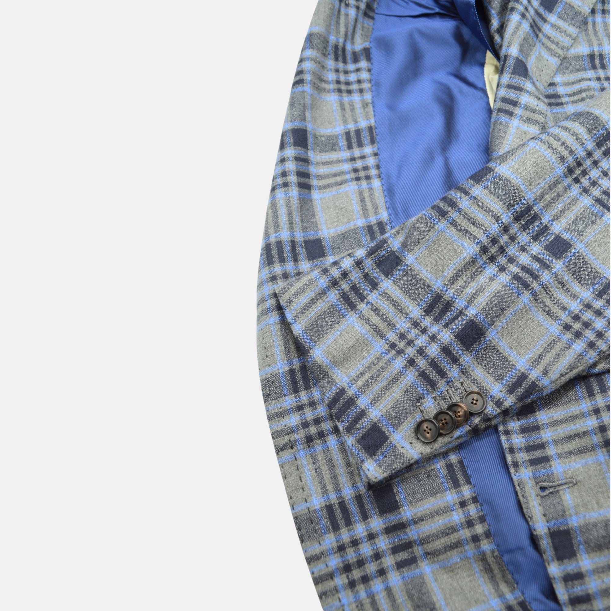 Grey/Blue Blazer made of Silk/Cashmere (EU 52)