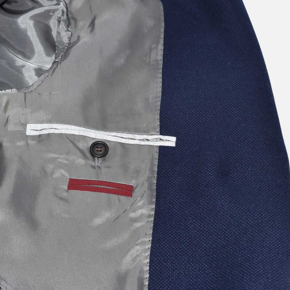 Navy Cashmere Silk Blazer