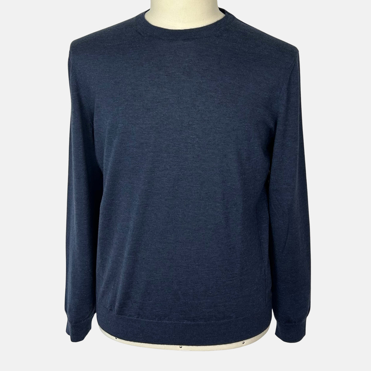 Navy Silk Cashmere Linen Sweater