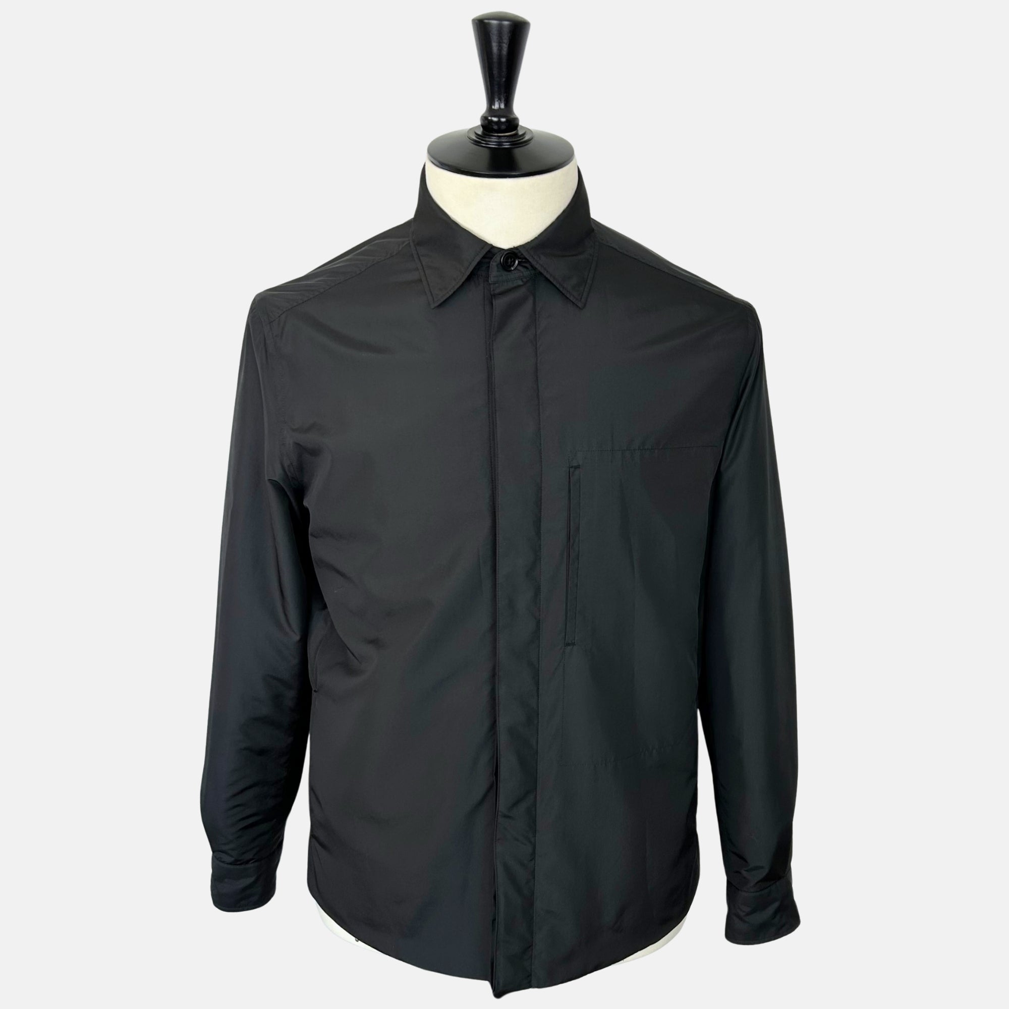 Black Shirt Jacket made of Wool/ Silk/Cashmere (EU 48)