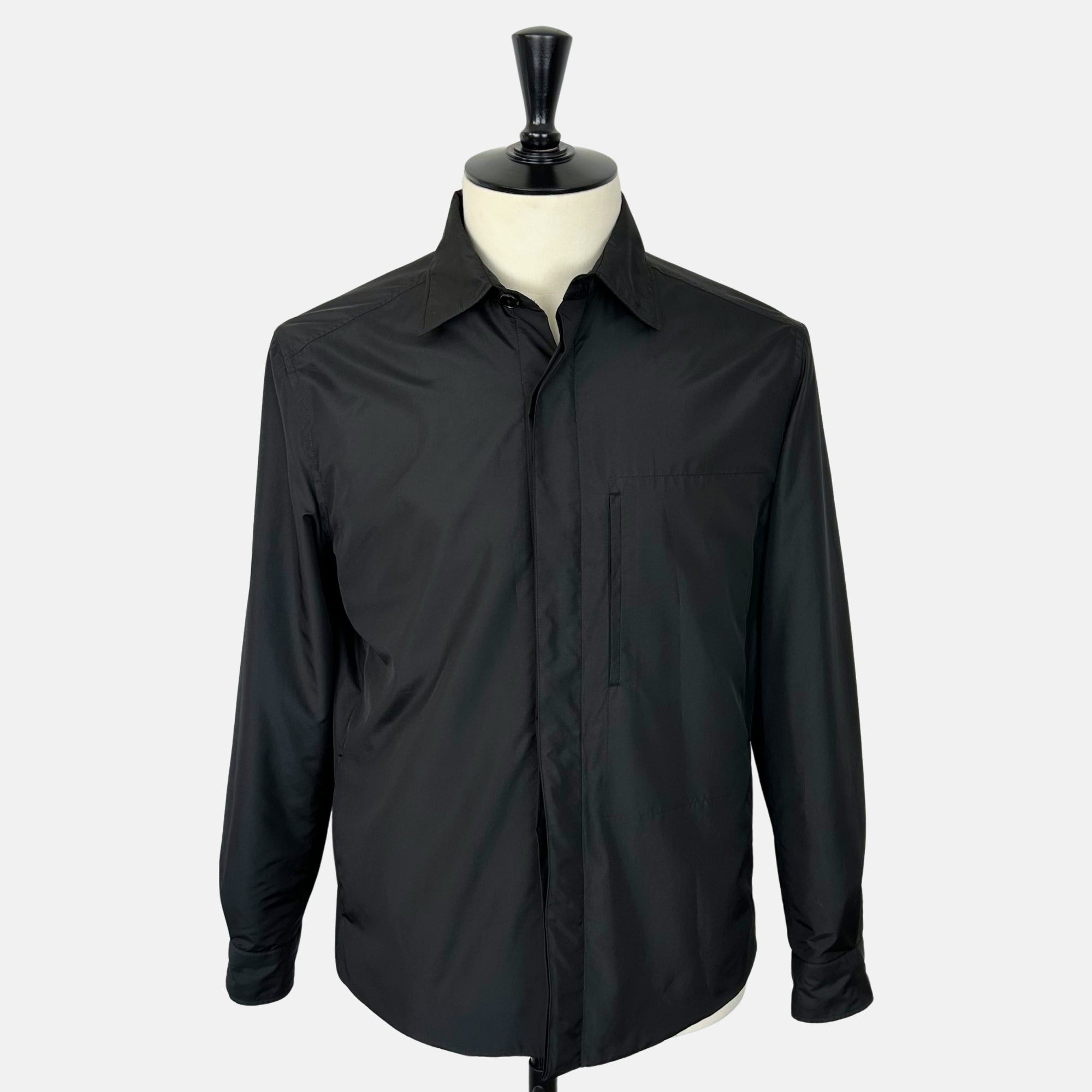 Black Shirt Jacket made of Wool/ Silk/Cashmere (EU 48)