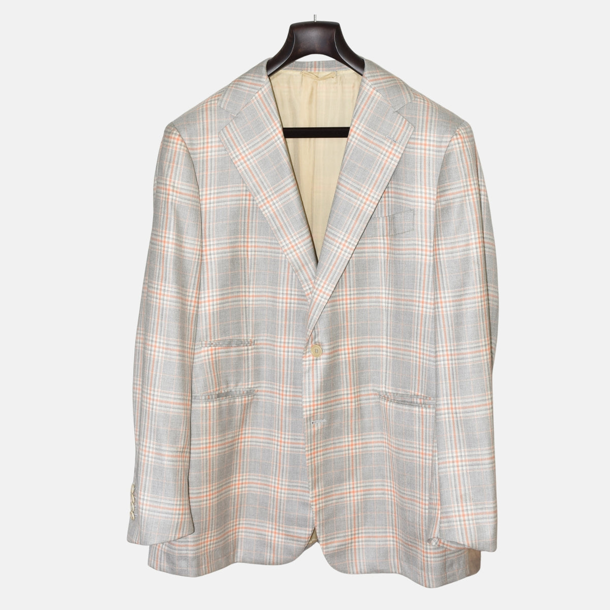 Grau/Orange Kaschmir-Blazer (EU 56)