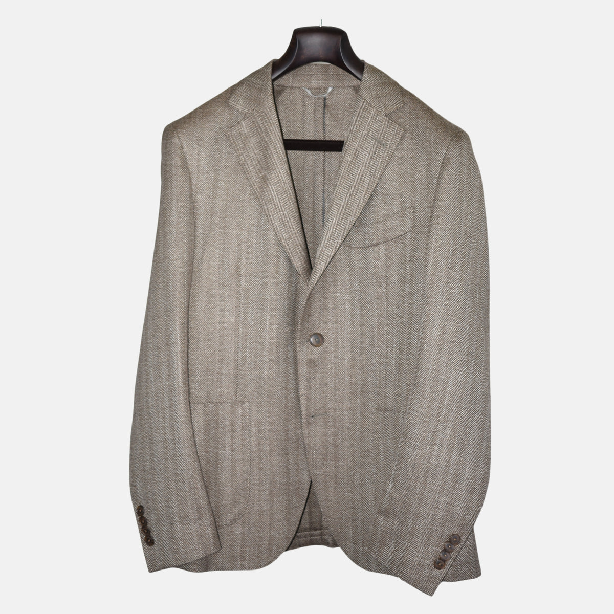 Beige Herringbone Blazer made of Wool/Silk (EU 50)