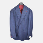 Blue Striped Suit made of Wool (EU 58)