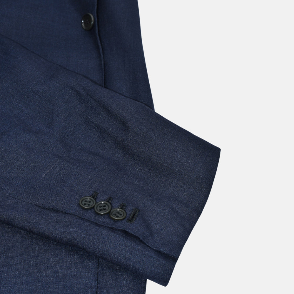 Navy Blue Silk/Linen Blazer