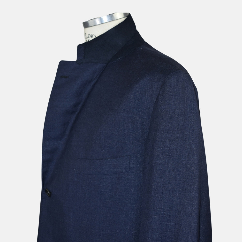 Navy Blue Silk/Linen Blazer