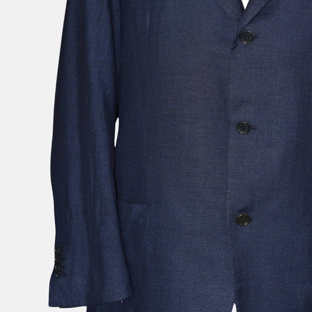 Navy Blue Silk/Linen Blazer