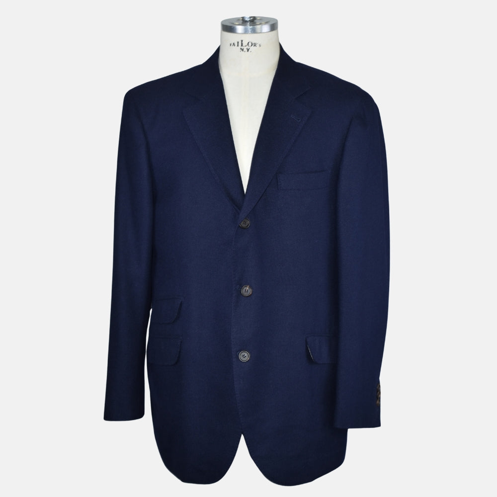 Navy Cashmere Silk Blazer