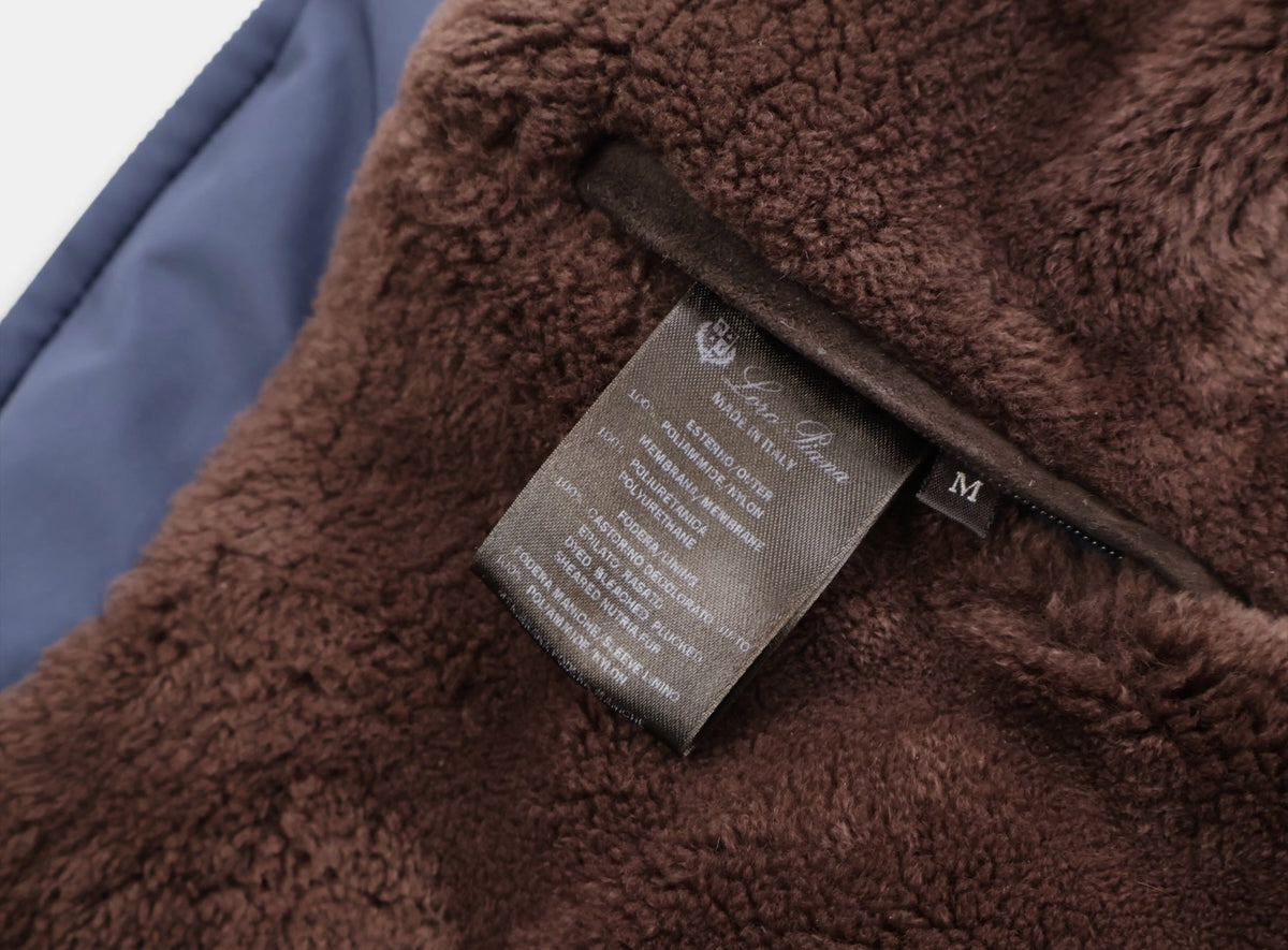 Navy Hooded Castarino Lined Coat
