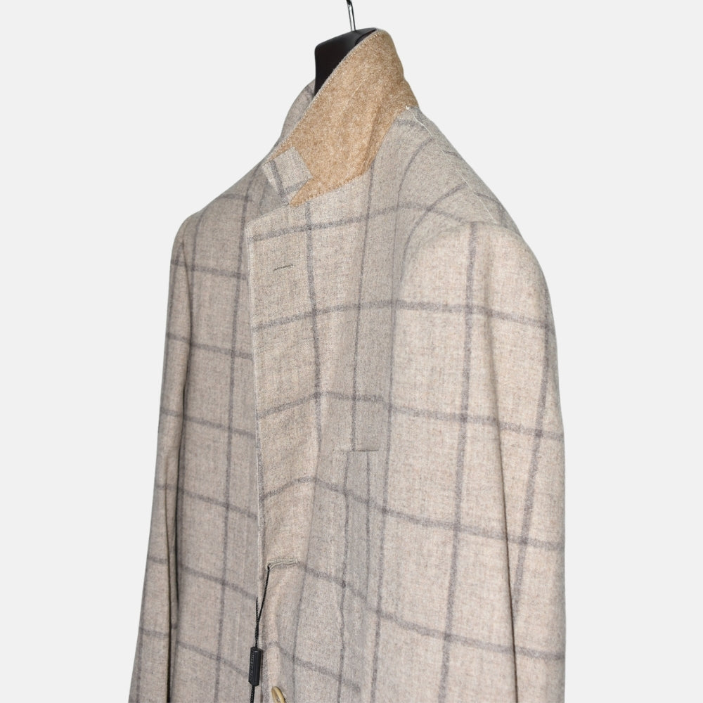 Light Grey Windowpane Wool Blazer