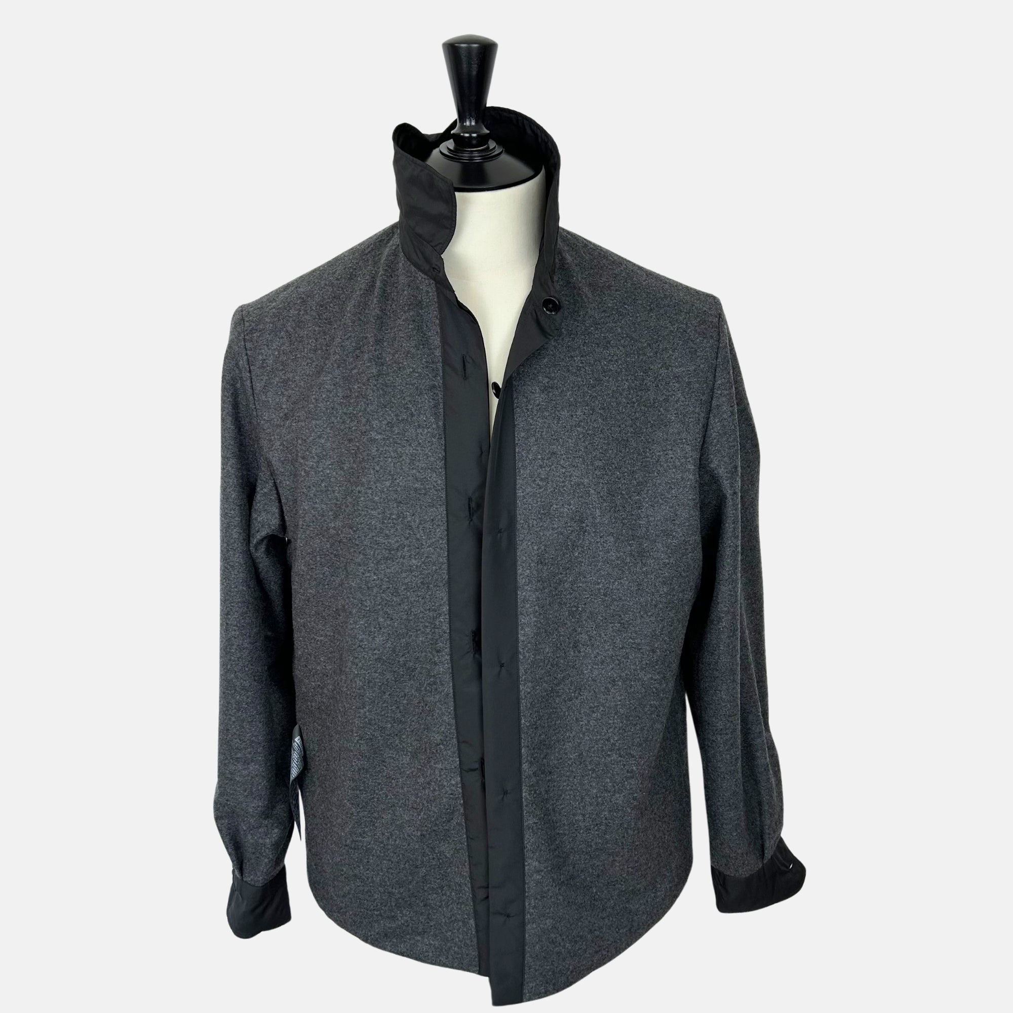 Black Shirt Jacket made of Wool/ Silk/Cashmere (EU 48)