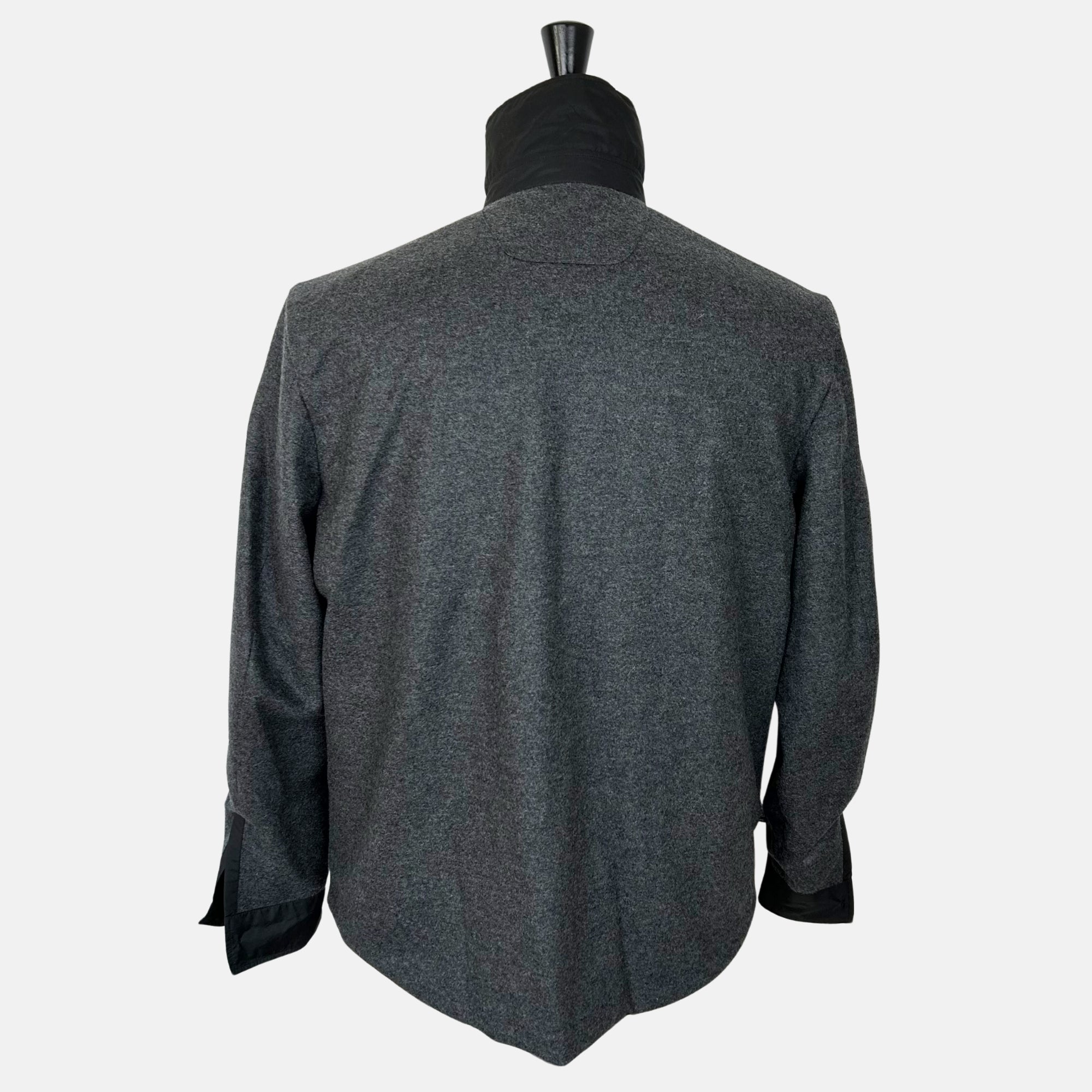 Black Shirt Jacket made of Wool/ Silk/Cashmere (EU 48)