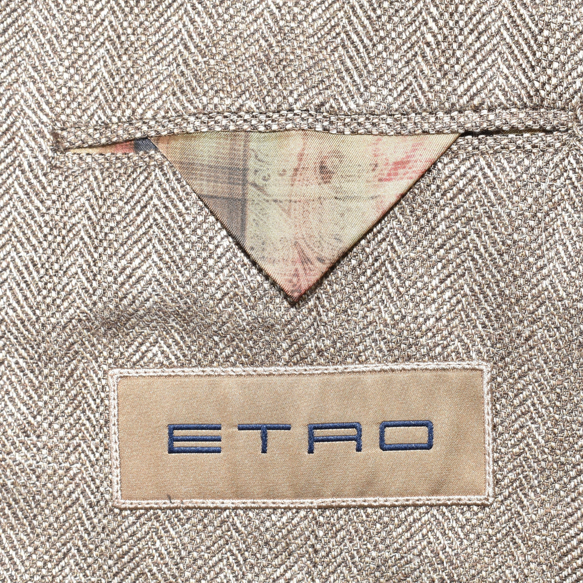 Beige Herringbone Blazer made of Wool/Silk (EU 50)
