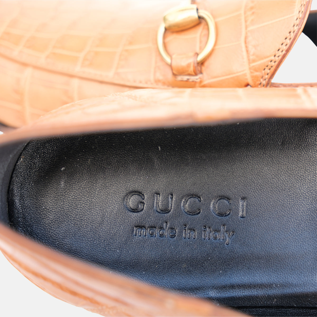 Braune Loafers aus Krokodilleder (EU 43.5)