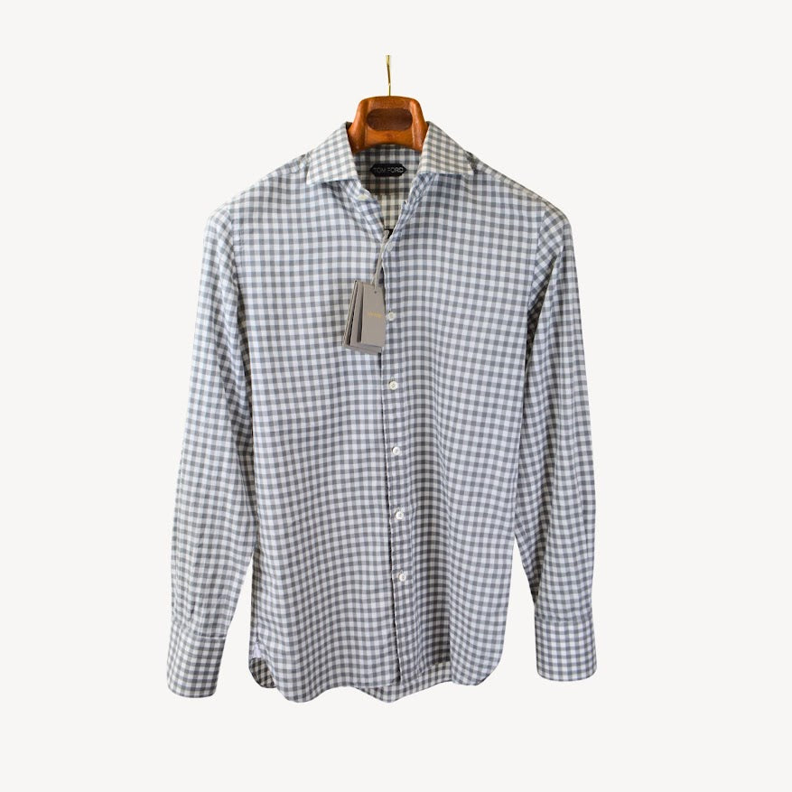 Grey Checked Cotton Shirt (EU 39)