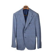 Blue Patterned Blazer made of Cashmere (EU 52)