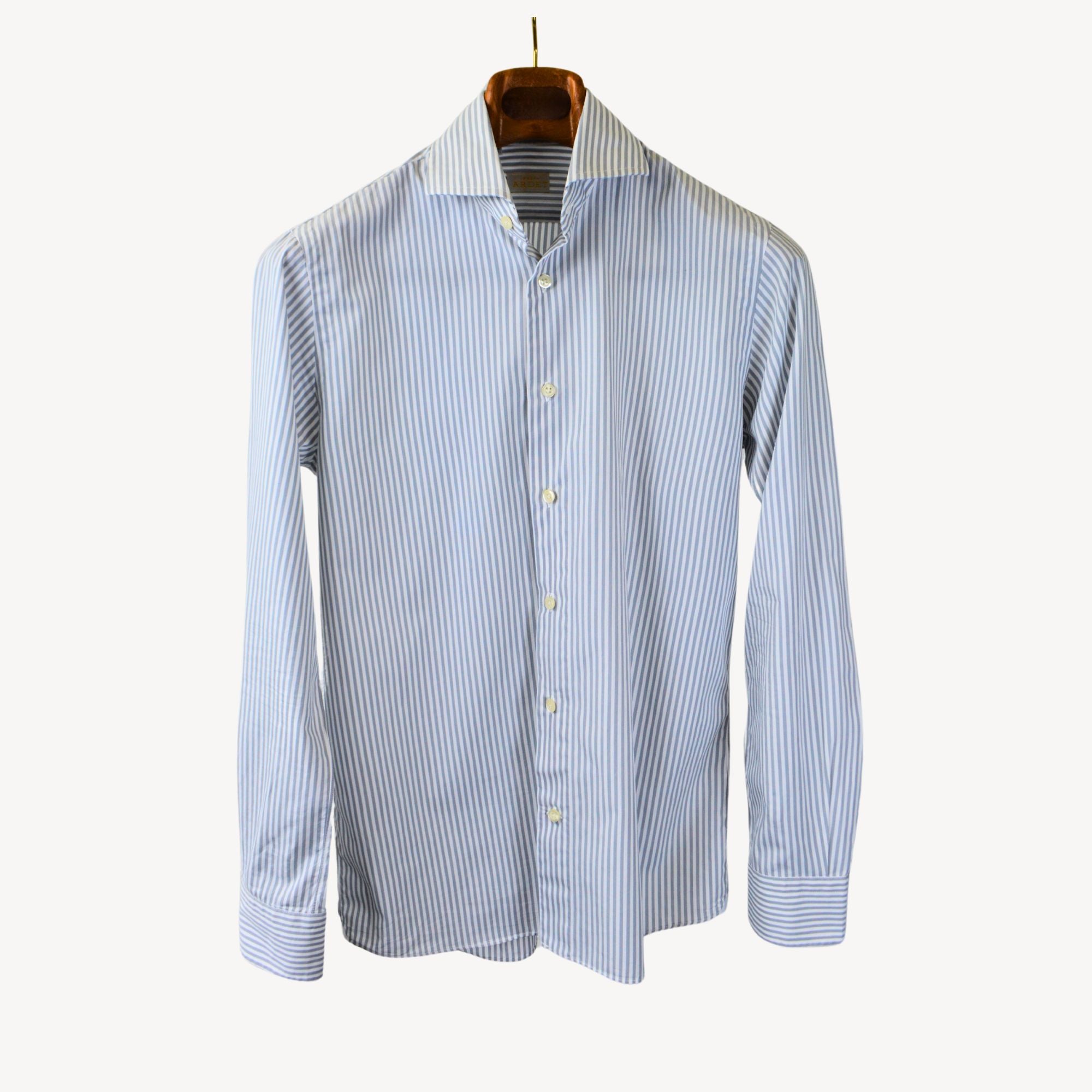 White/Grey Striped Cotton Shirt (EU 43)