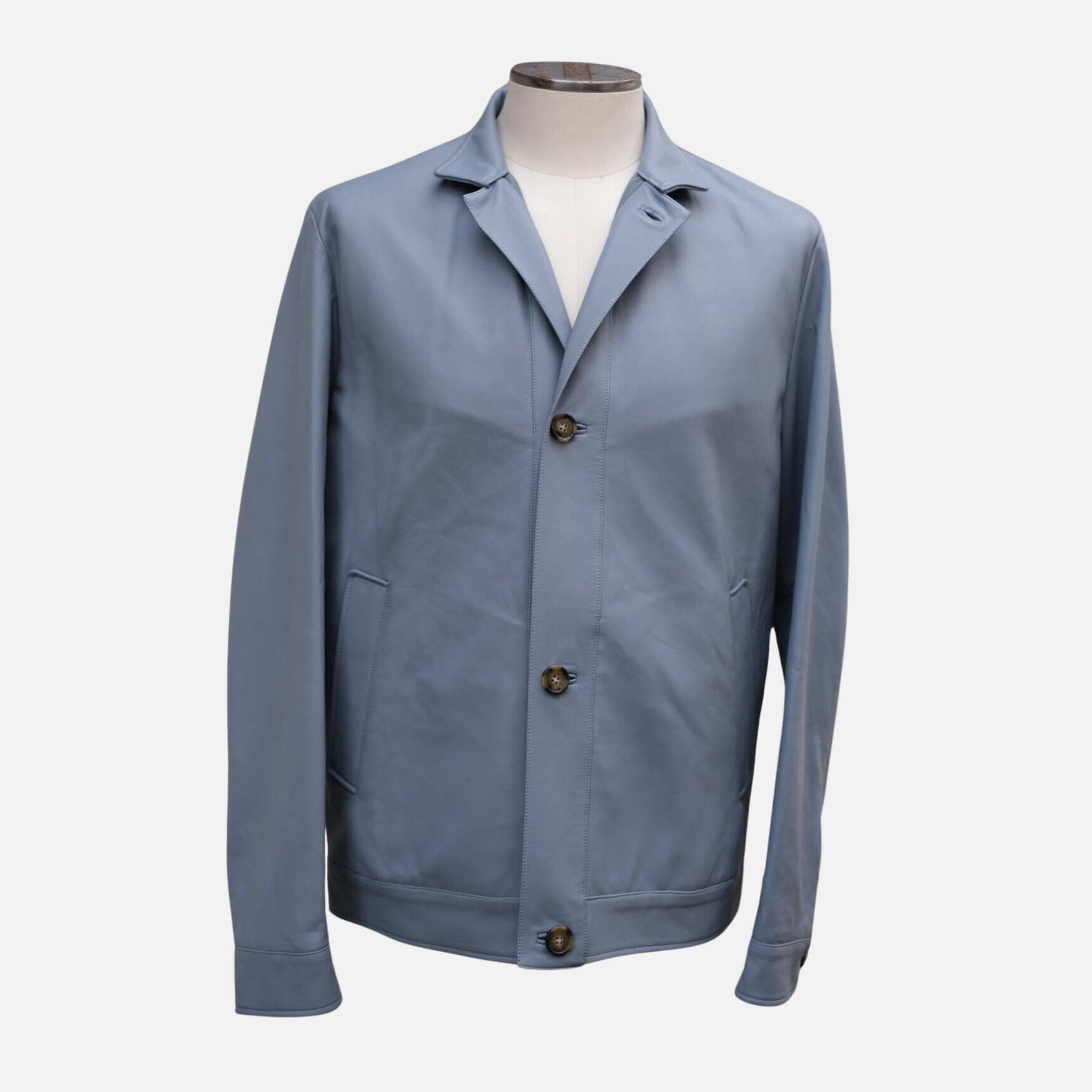 Light Blue Leather Jacket (M)