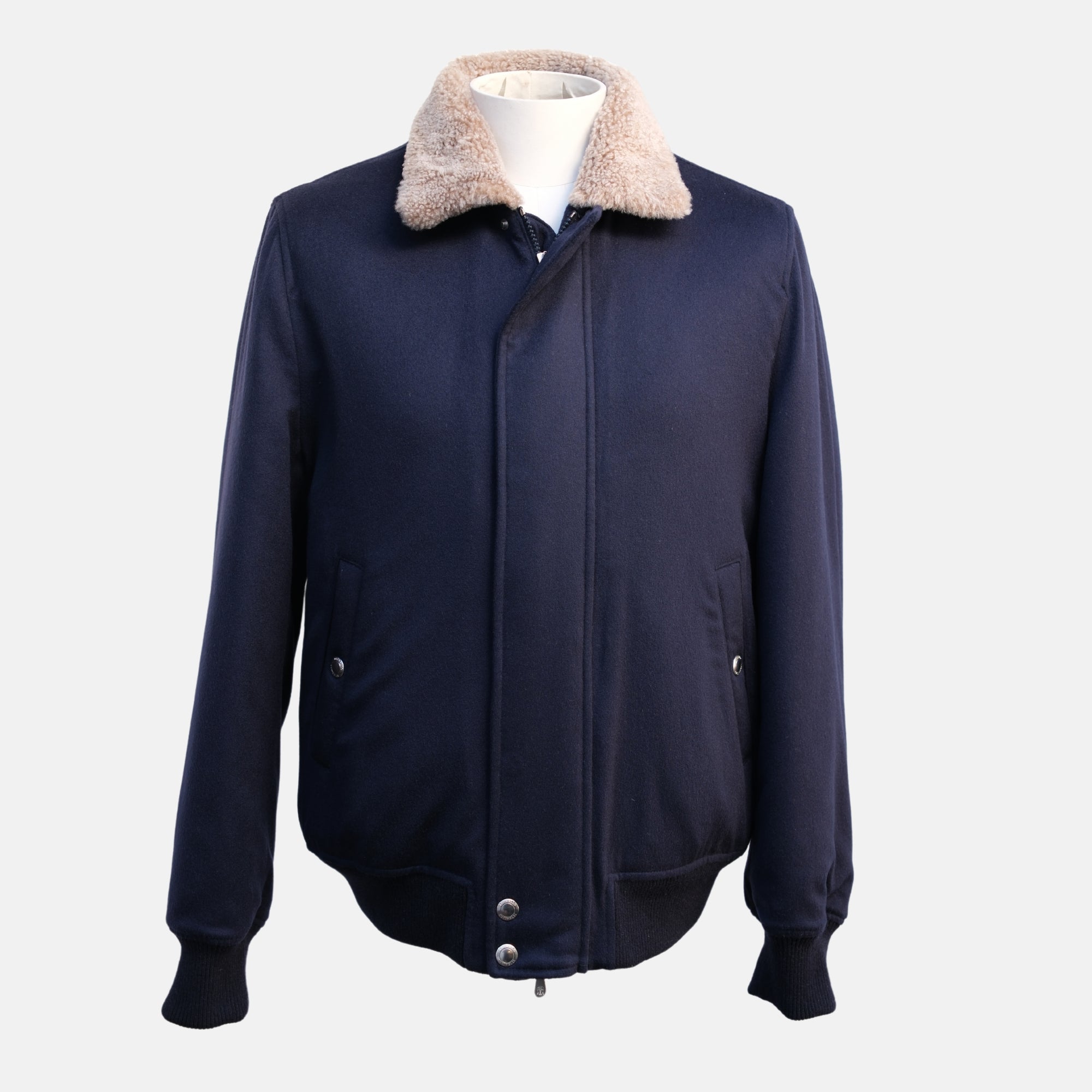 Navy Shearling Blouson made of Vicuna (EU 50)