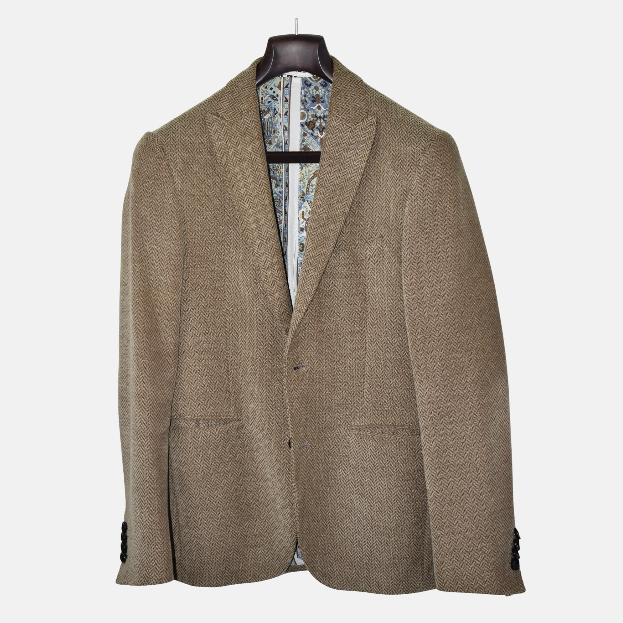 Beige Herringbone Blazer made of Wool/ Cotton ( EU 48)