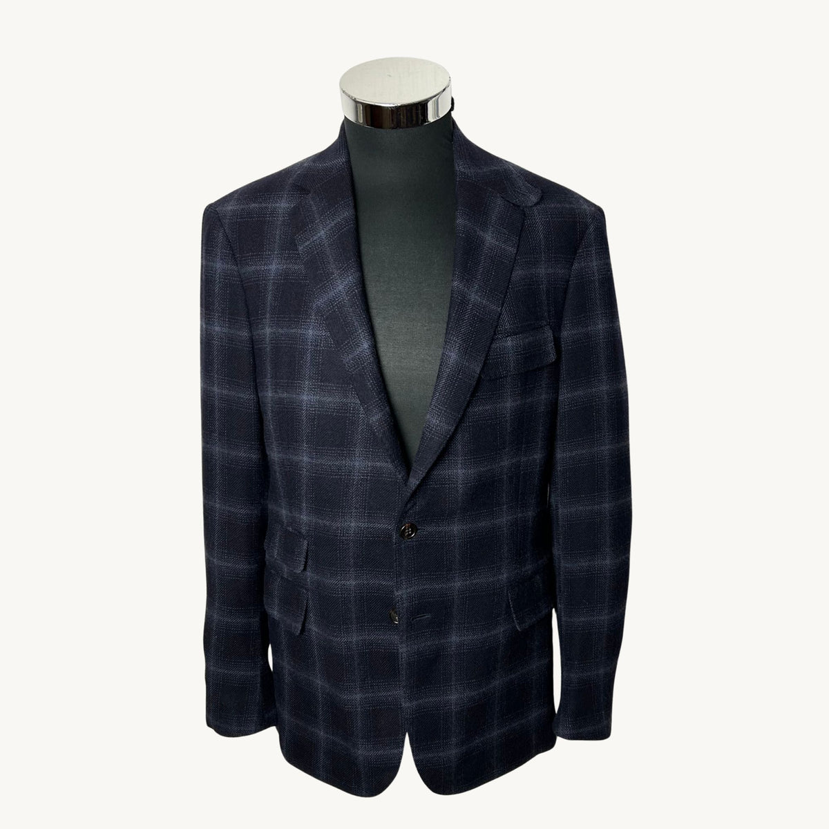 Navy Pattnerned Blazer made of Camel Hair (EU 50)