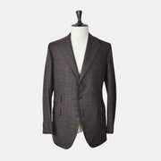 Brown/Blue Checked Blazer made of Virgin Wool (EU 54)