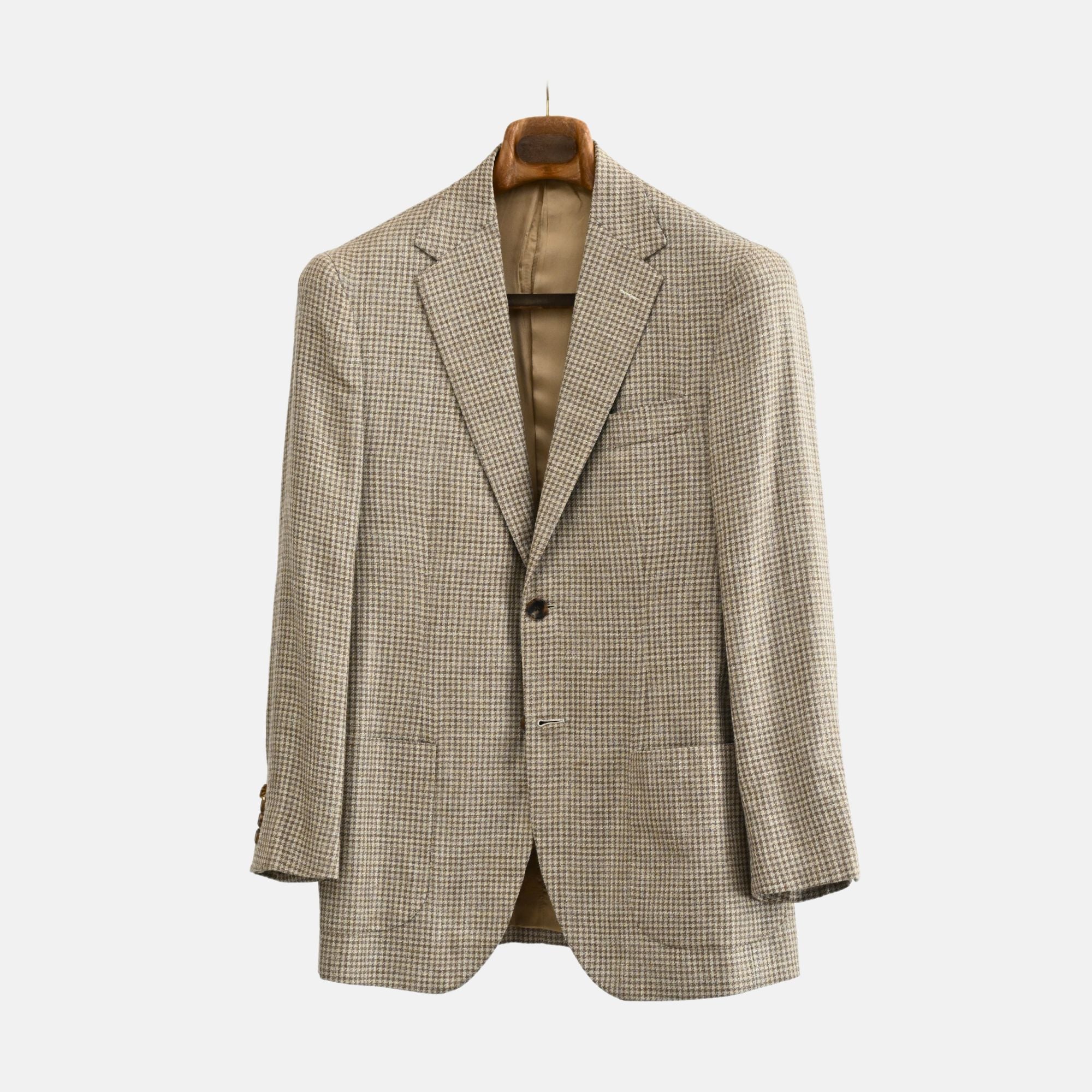 Beige Patterned Blazer made of Wool/Linen/Silk (EU 48)