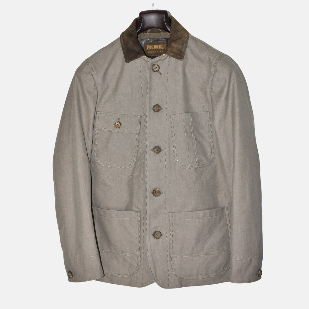 Brown Jacket made of Cotton/Viscose with Suede Details (EU 44)