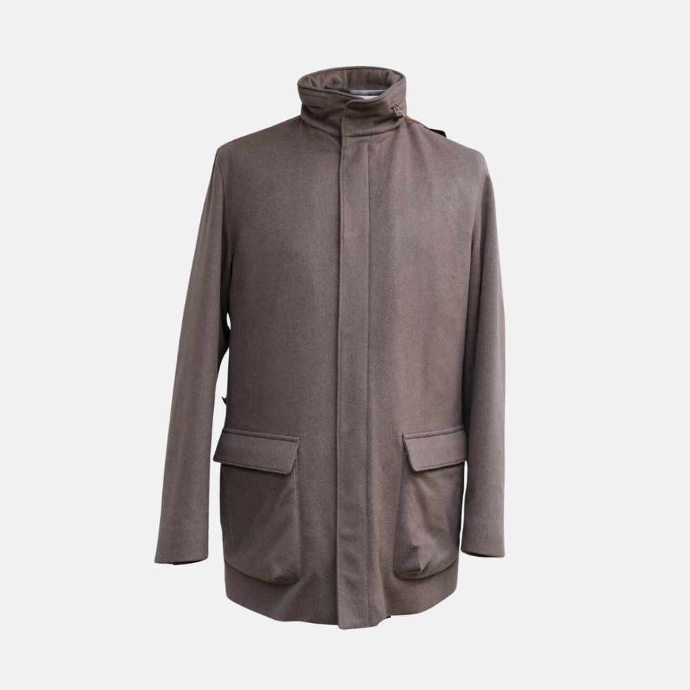 Beige Coat with Mink Lining made of Baby Cashmere (M)