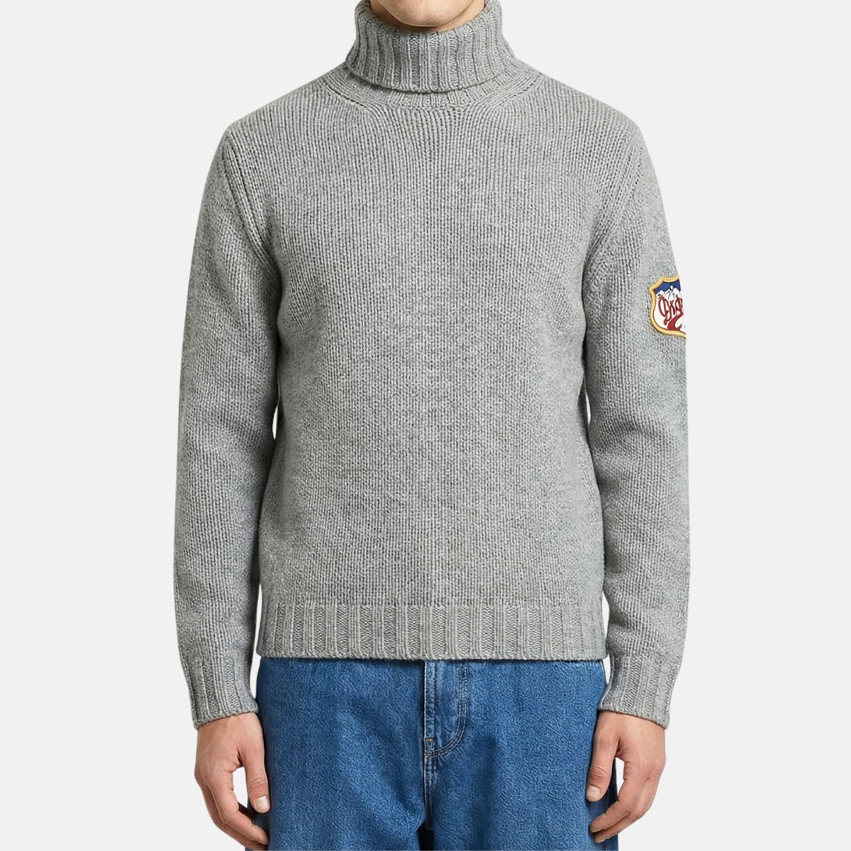 Gray Turtleneck Sweater made of Wool/Cashmere (XL)