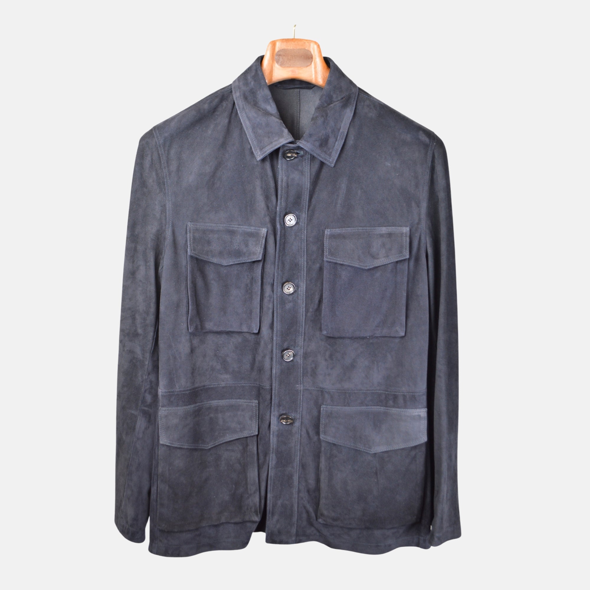 Navy Blue Suede Field Jacket (EU 50)