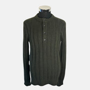 Army Green Henley Sweater made of Cashmere (EU 50)