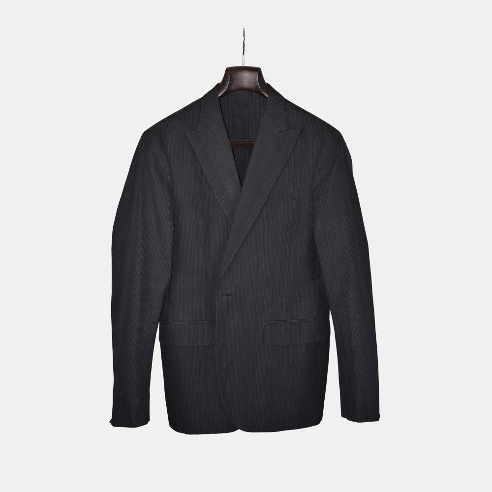 Black Striped Blazer made of Cotton (EU 50)