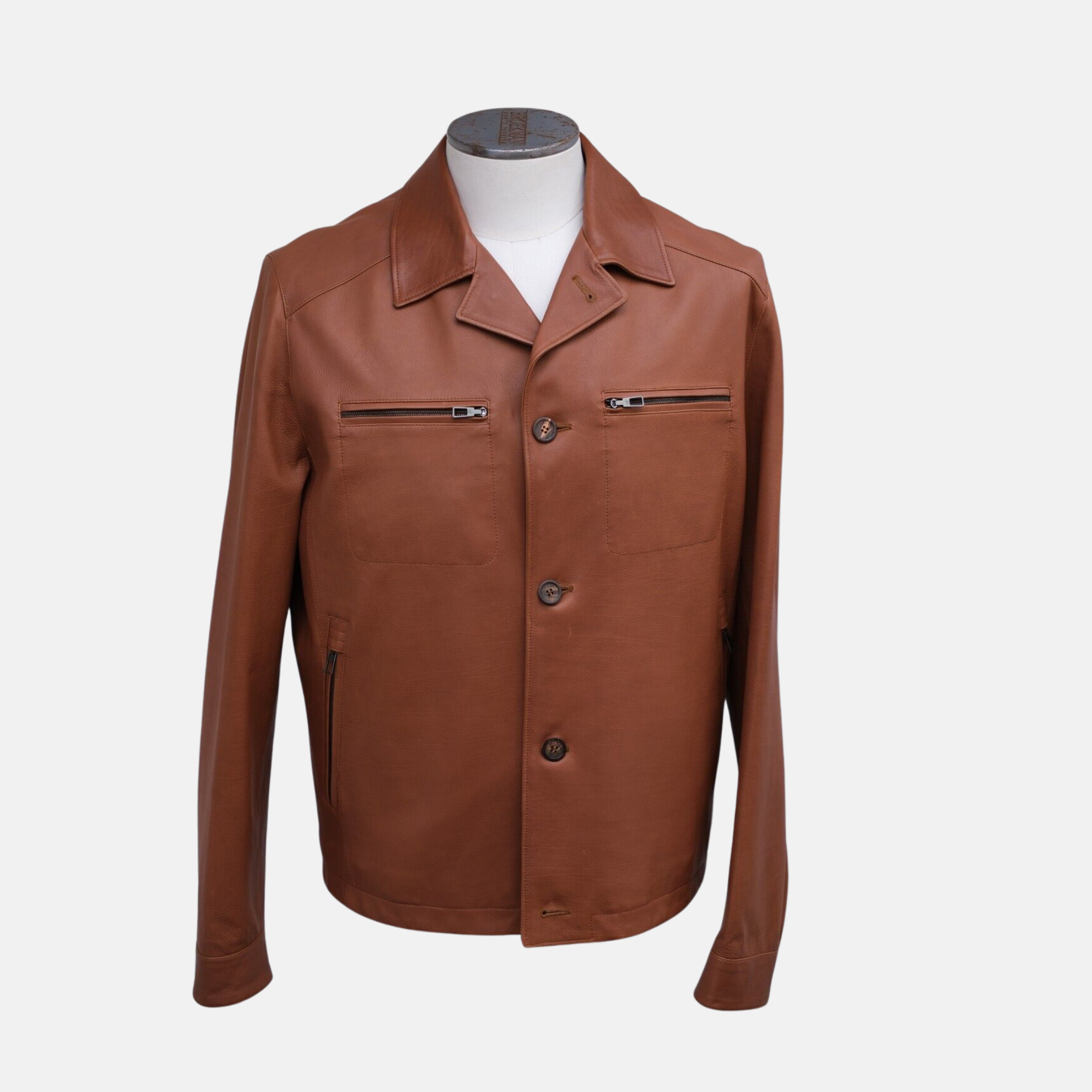 Brown Biker Leather Jacket (M)