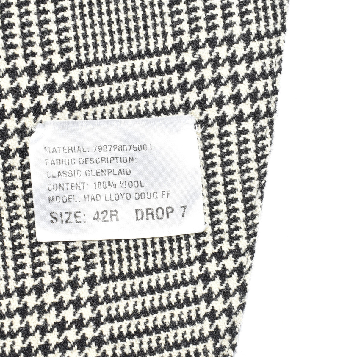 White/Black Glencheck Wool Blazer (EU 50)