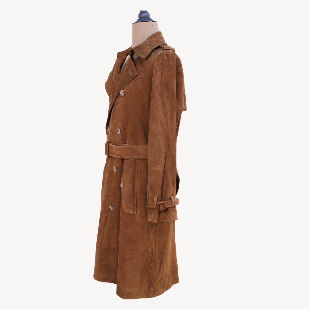 Brown Suede Trenchcoat (L)