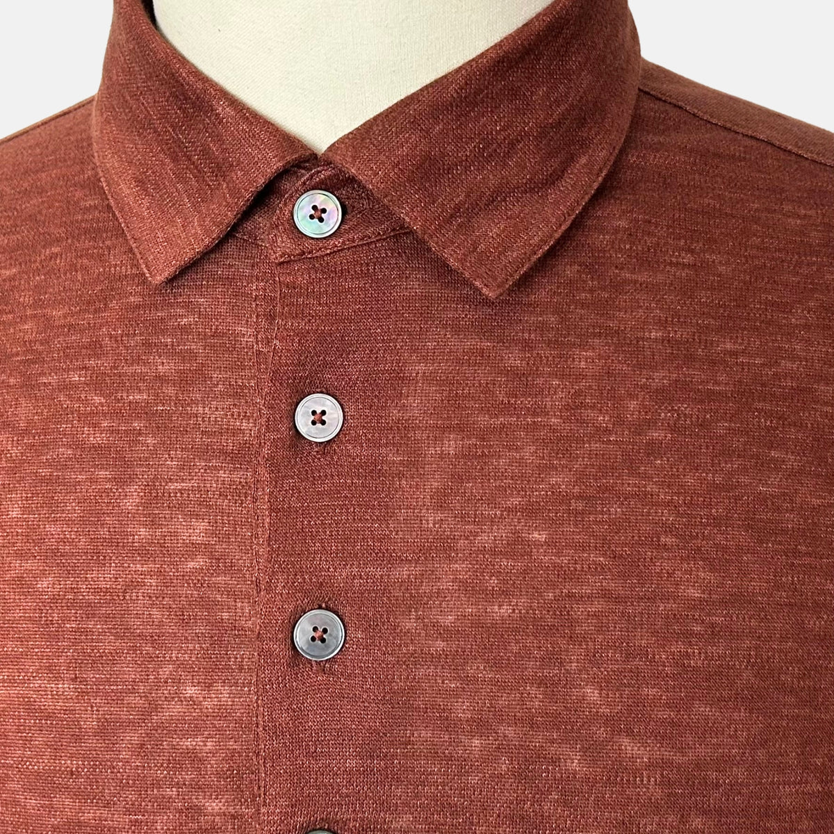Brown Polo Shirt made of Linen (EU 50)