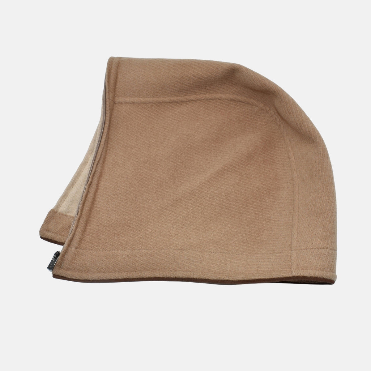 Beige Baby Camel Montgomery Coat/Leather Details with Detachable Hood (XL)