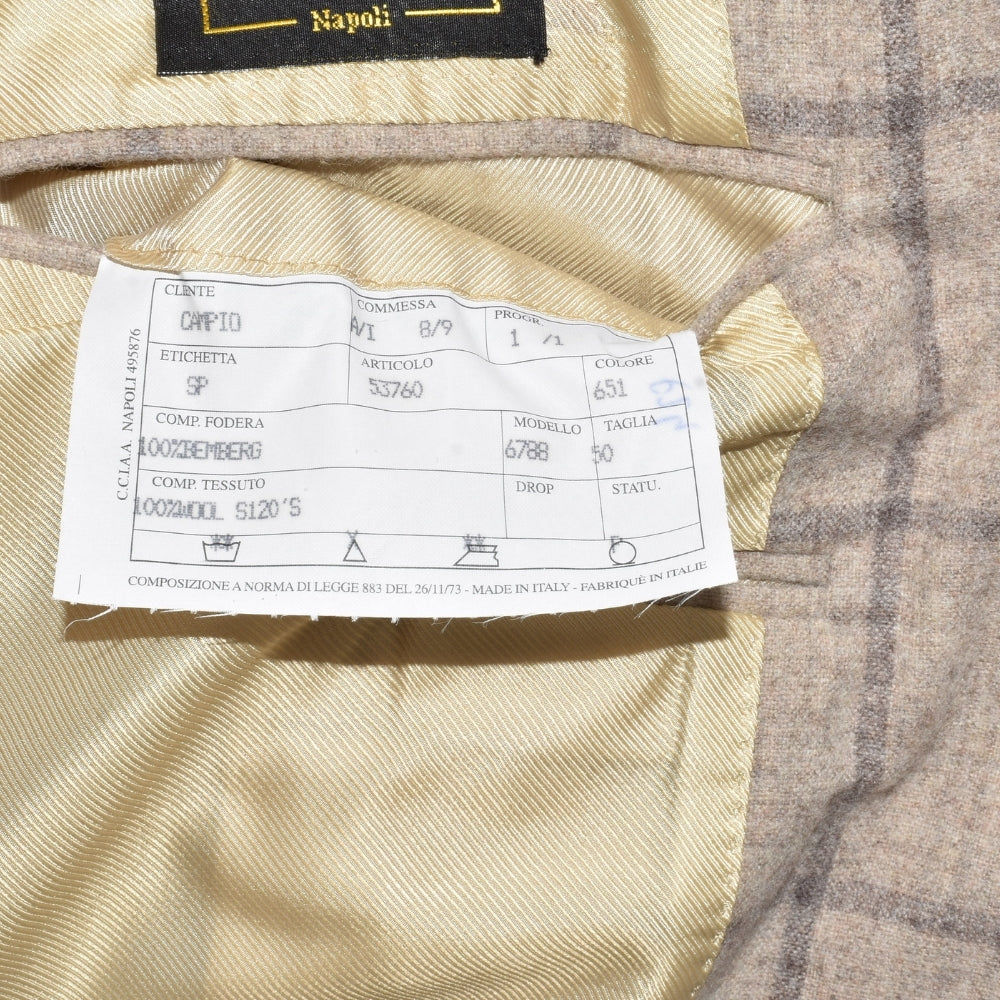 Light Grey Windowpane Wool Blazer