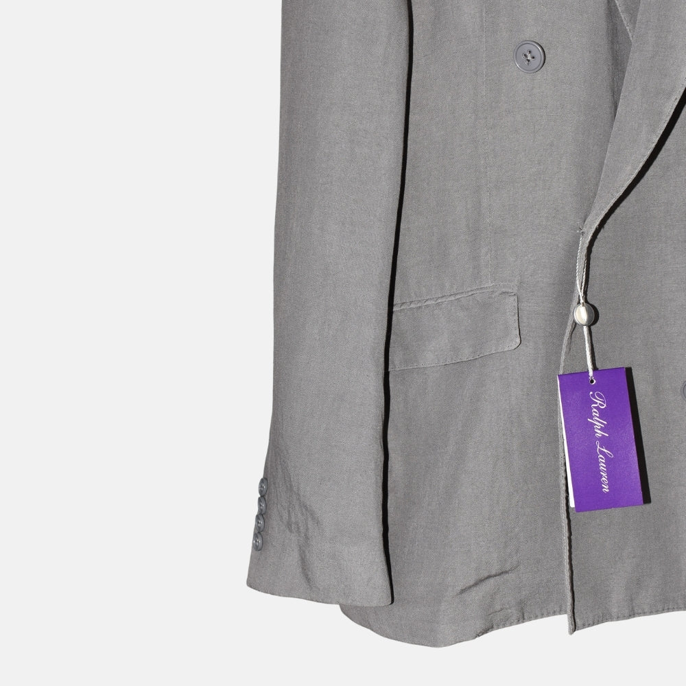 Grey Double Breasted Linen Blazer (EU 52)